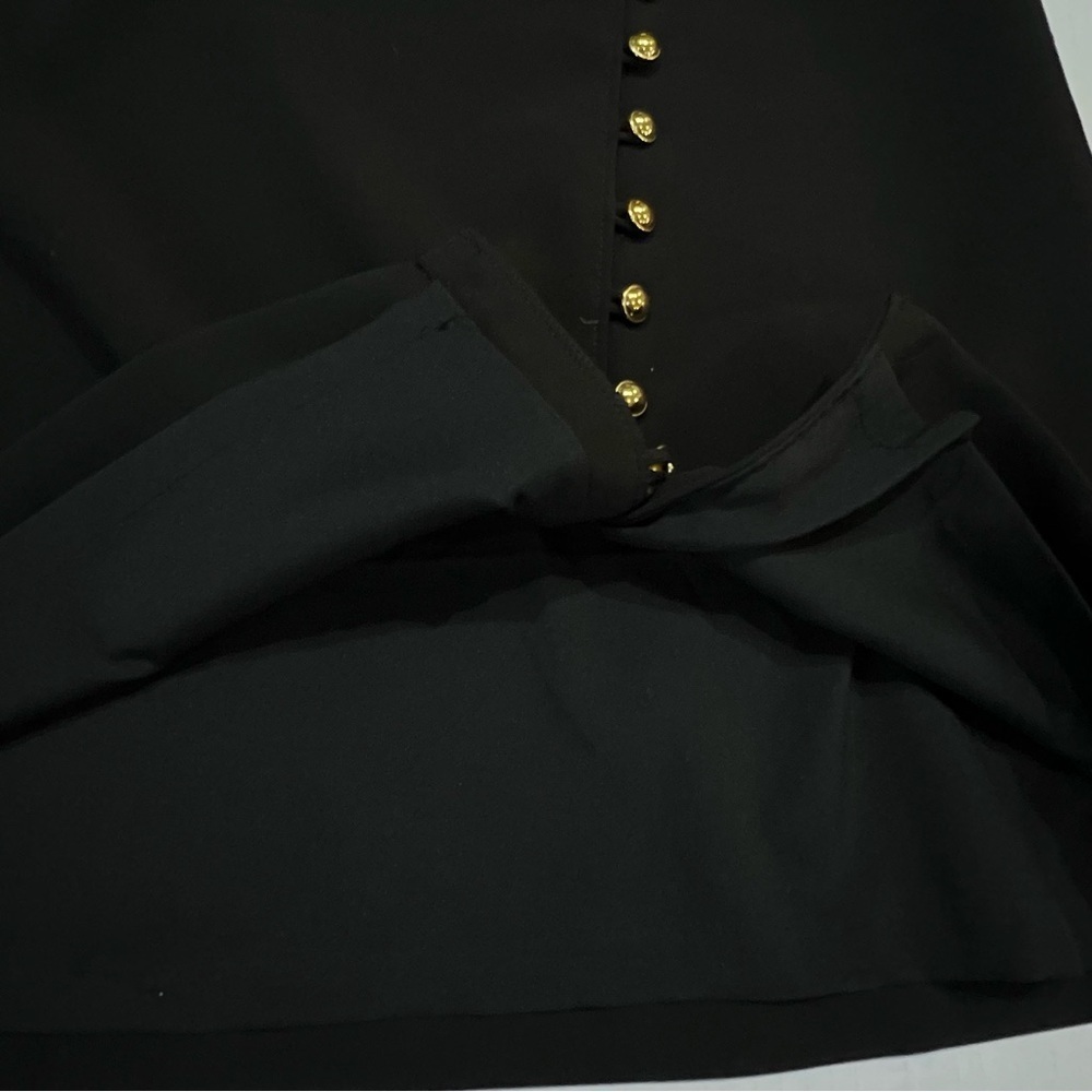 Talbots Black Pencil Skirt Gold Buttons Down The Front size 4 - Picture 5 of 10